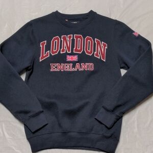 16sixty London England Embroidered Crewneck Sweatshirt Navy Blue Size Medium/36